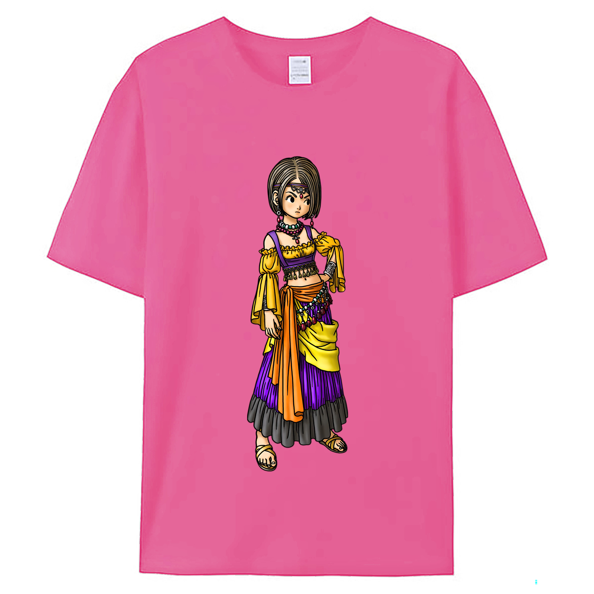 （画像用） ドラゴンクエスト Doragon Kuesuto Dragon Quest レディースカジュアルプリントTシャツ（綿100％）